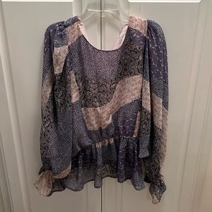 BB DAKOTA Easy Breezy long sleeve chiffon top Size M